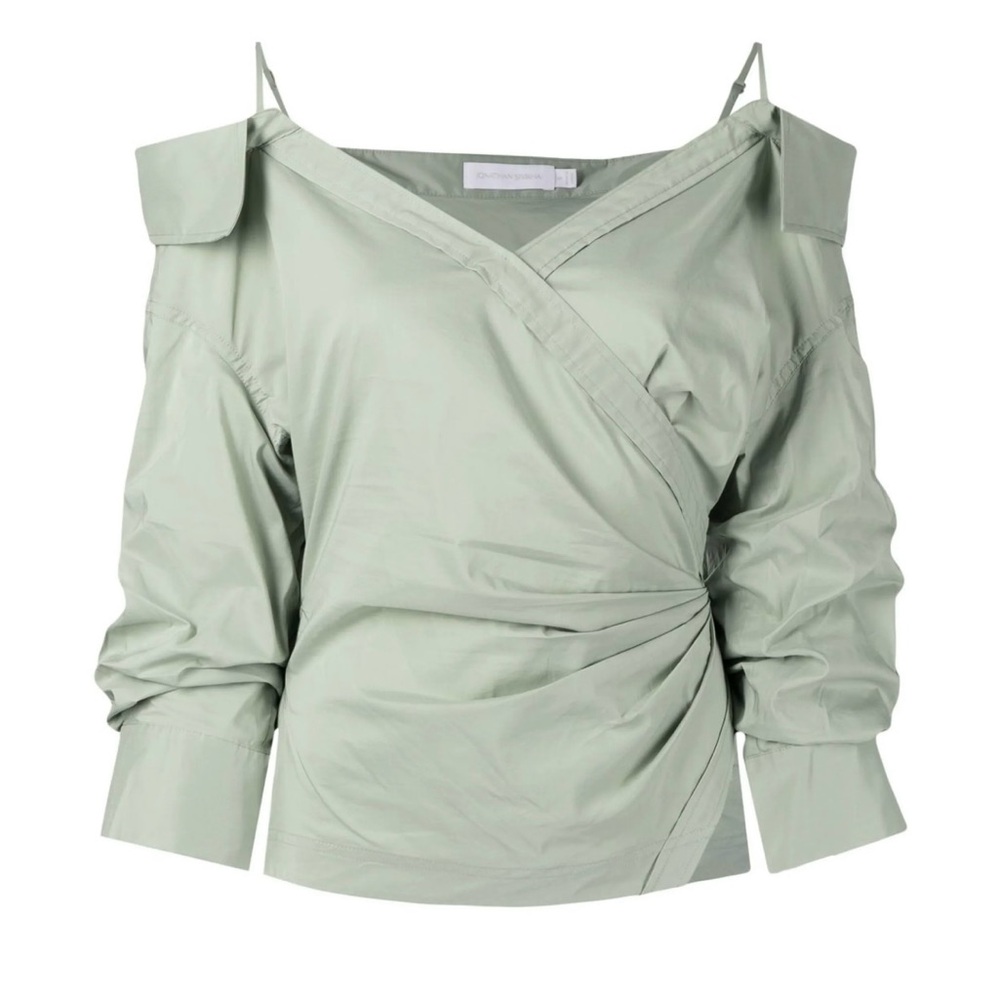 Jonathan Simkhai Light Green Wrap Blouse